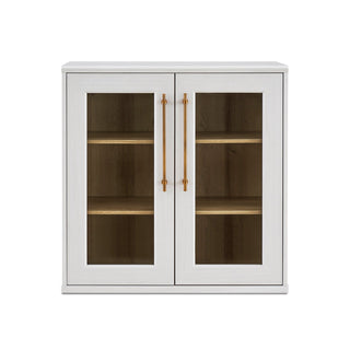 Blake Modular Storage Cabinet Acrylic, White Oak Single - angle view