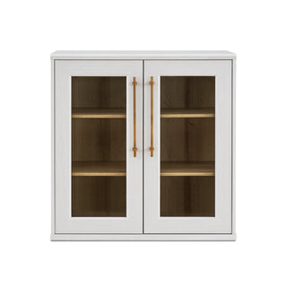Blake Modular Storage Cabinet Acrylic, White Oak Set of 2 - angle view