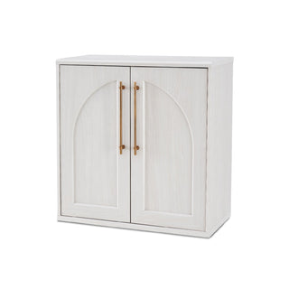 Blake Modular Storage Cabinet Arched, White Oak Set of 2 - angle view