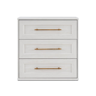 Blake 3 Drawer Dresser, White Oak Single - angle view