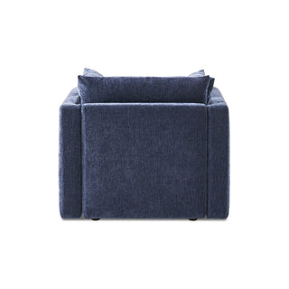 Macy Armchair with Storage, Navy Blue Chenille