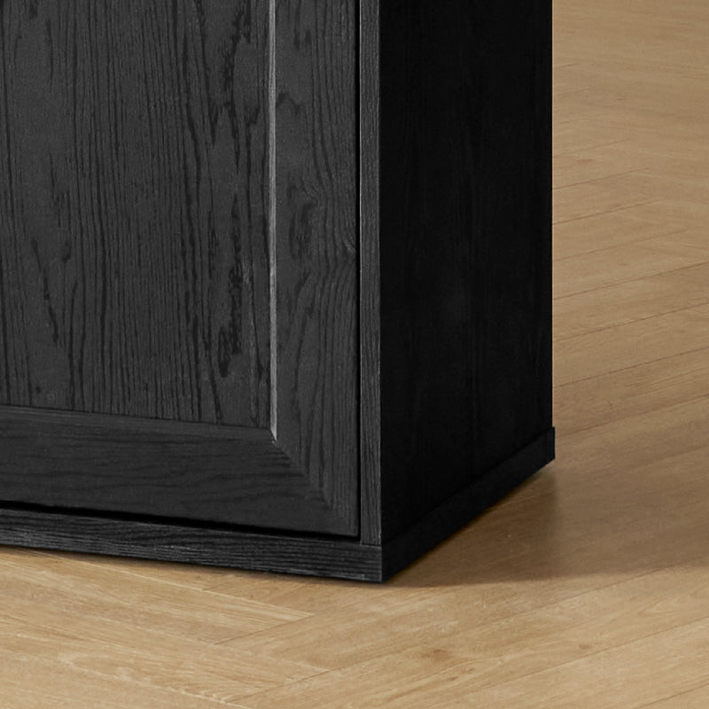 Blake 4 Piece Entertainment Center with Storage, Dresser TV Stand with Acrylic Cabinet Bookshelves