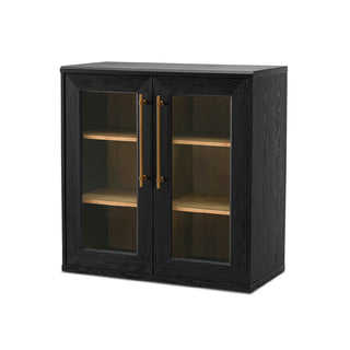 Blake Modular Storage Cabinet Acrylic, Black Oak Set of 2 - angle view