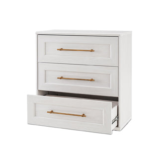 Blake 3 Drawer Dresser, White Oak Set of 2 - angle view
