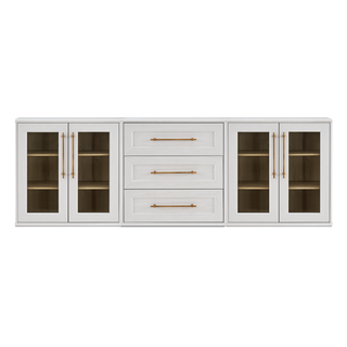 Blake Dresser TV Stand with Acrylic Cabinets, White Oak - angle view