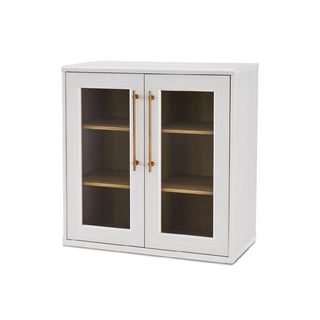 Blake Modular Storage Cabinet Acrylic, White Oak Set of 2 - angle view