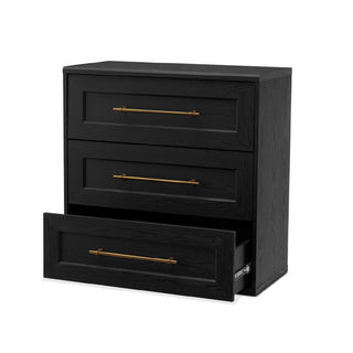 Blake 3 Drawer Dresser, Black Oak - angle view