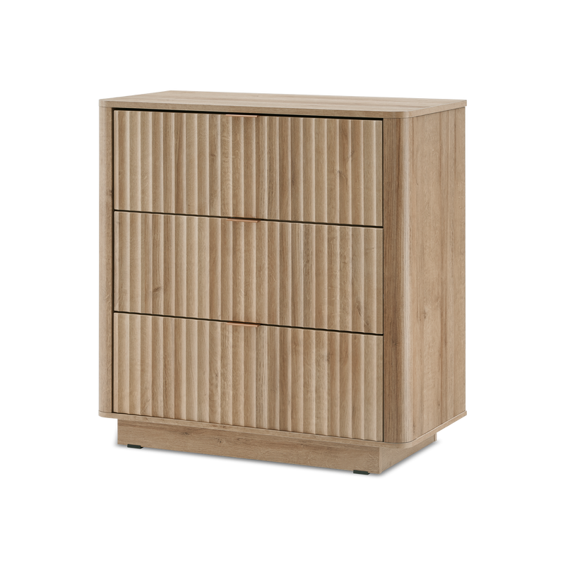 Brooklyn Bedroom Set - 3-Drawer Dresser (Pair) + Headboard + Bed Side Table (Pair)