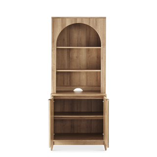 Brooklyn U Shape Cabinet Entertainment Center in Golden Oak, angled view