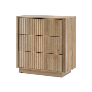Brooklyn 5 Piece Bedroom Set, King Golden Oak, angled view