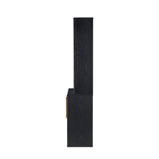 Blake Modular Storage Cabinet with Hutch Arched, Black Oak - angle view