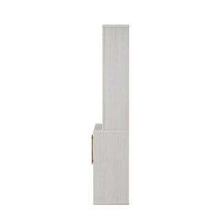 Blake Modular Storage Cabinet with Hutch Arched, White Oak - angle view