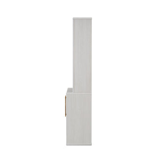 Blake Modular Storage Cabinet with Hutch Acrylic, White Oak - angle view