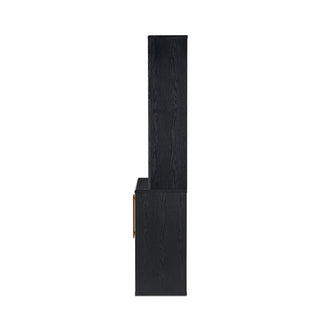 Blake Modular Storage Cabinet with Hutch Acrylic, Black Oak - angle view