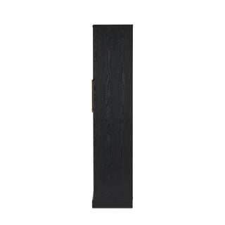 Blake Tall Acrylic Display Cabinet Angular, Black Oak Single - angle view