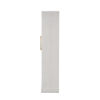 Blake Tall Acrylic Display Cabinet Angular, White Oak Single - angle view