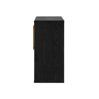 Blake Modular Storage Cabinet Acrylic, Black Oak Single - angle view