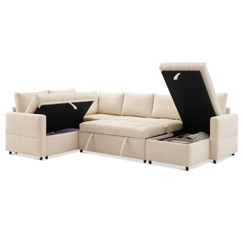 SleepStash 7-Seat U-Shaped Sofa Bed