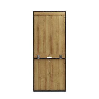 Blake Modular Storage Cabinet with Hutch Arched, Black Oak - angle view