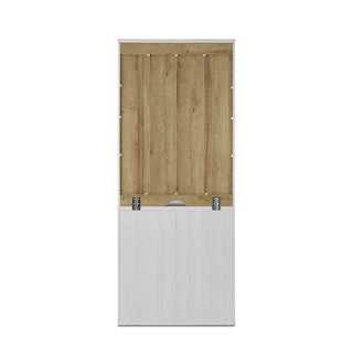 Blake Modular Storage Cabinet with Hutch Acrylic, White Oak - angle view