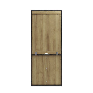Blake Modular Storage Cabinet with Hutch Acrylic, Black Oak - angle view