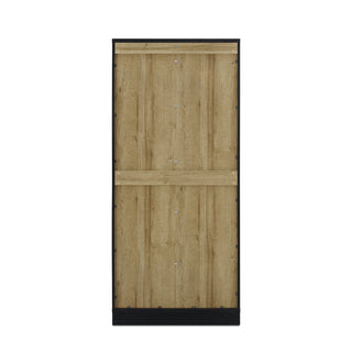 Blake Tall Acrylic Display Cabinet Angular, Black Oak Set of 2 - angle view
