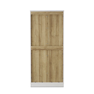 Blake Tall Acrylic Display Cabinet Angular, White Oak Set of 2 - angle view