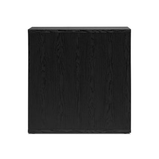 Blake Modular Storage Cabinet Acrylic, Black Oak Single - angle view
