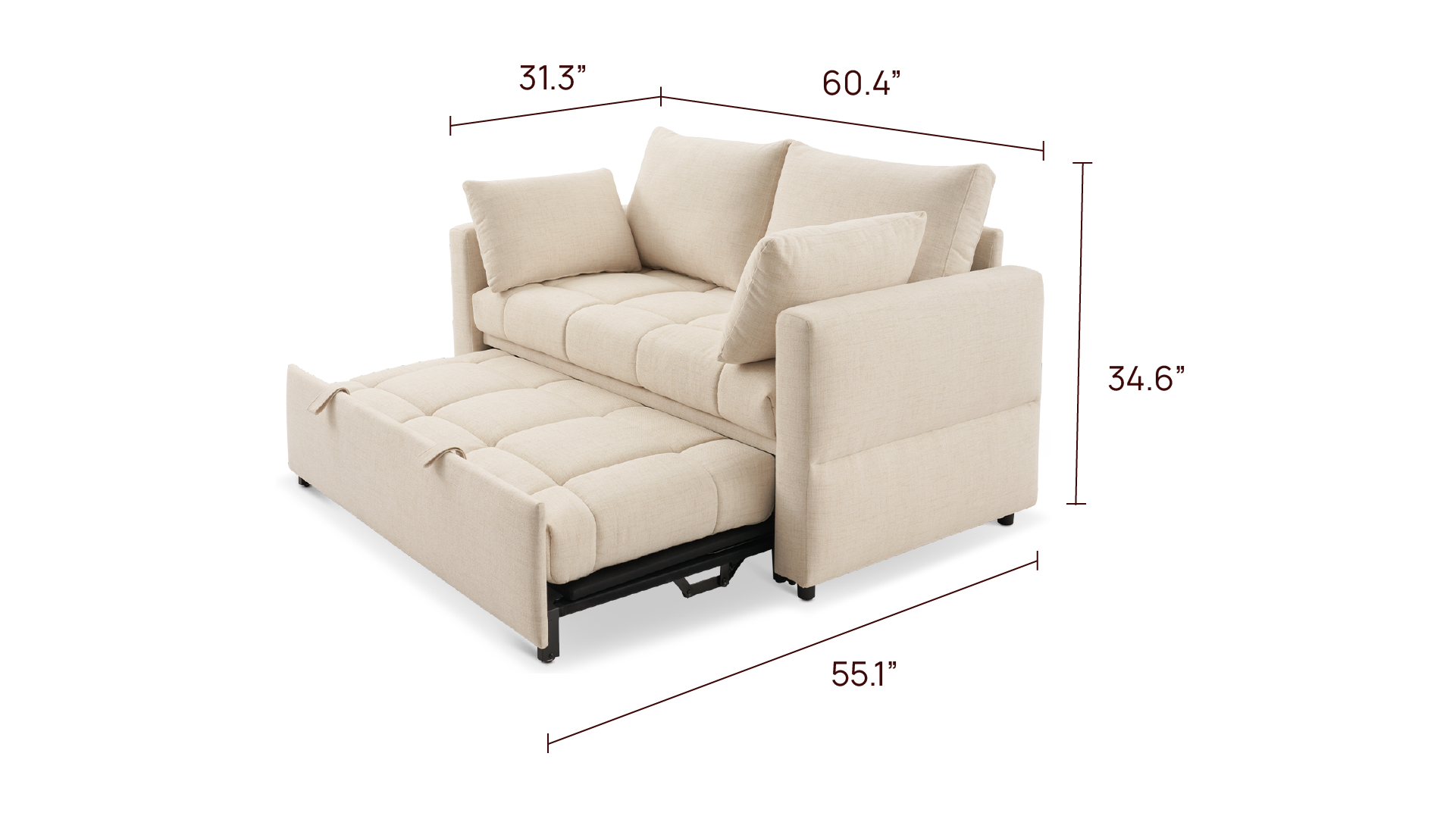 SleepStash 2 Seater Sofa Bed