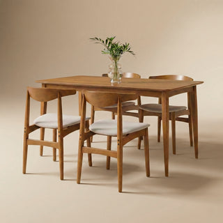 Retrovie Mid-Century Modern 59" Dining Table Set for 4