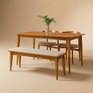 Retrovie Mid-Century Modern 59" Dining Table Set for 4