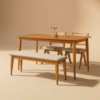 Retrovie Mid-Century Modern 59" Dining Table Set for 4