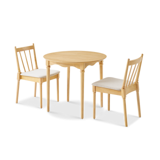 Elowen 35" Farmhouse Round Bistro Dining Table Set for 2