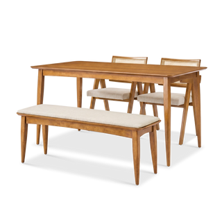 Retrovie Mid-Century Modern 59" Dining Table Set for 4