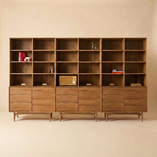 Retrovie Mid-Century Modern 20"-119" Modular Bookcase