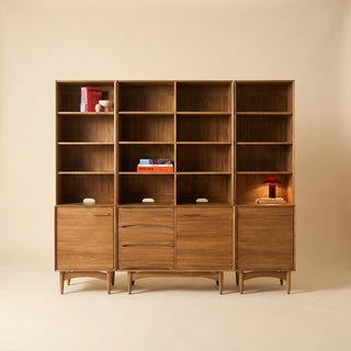 Retrovie Mid-Century Modern 20"-119" Modular Bookcase