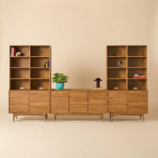 Retrovie Mid-Century Modern 79"-138" Modular Media Entertainment Center