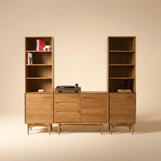 Retrovie Mid-Century Modern 79"-138" Modular Media Entertainment Center