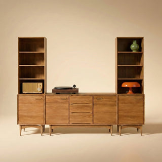 Retrovie Mid-Century Modern 79"-138" Modular Media Entertainment Center