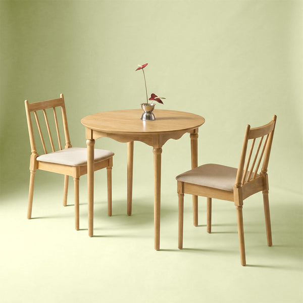 Elowen 35" Farmhouse Round Bistro Dining Table Set for 2