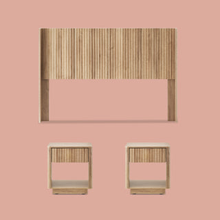 Brooklyn Bedroom Set - Headboard + Bed Side Table (Pair)