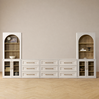 Blake 157" U Shape Entertainment Center, Hutch Shelf Style 6