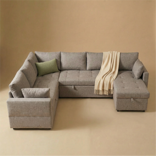 SleepStash 7-Seat U-Shaped Sofa Bed