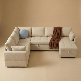 SleepStash 7-Seat U-Shaped Sofa Bed
