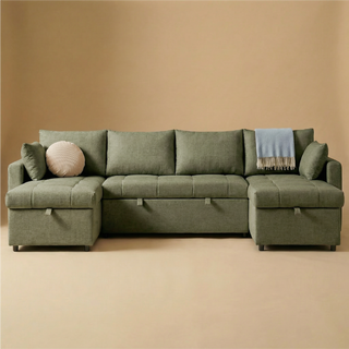 SleepStash 6-Seat U-Shaped Sofa Bed