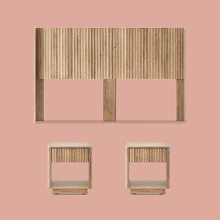 Brooklyn Bedroom Set - Headboard + Bed Side Table (Pair)