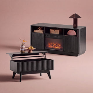 Brooklyn 59" Electric Fireplace TV Stand + Lift-top Coffee Table