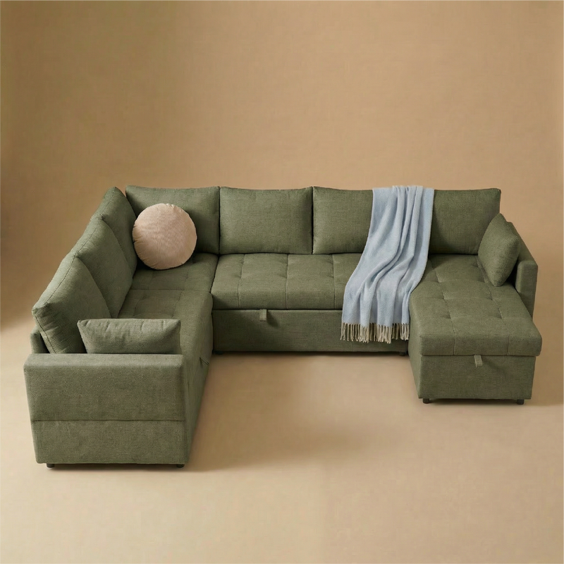 SleepStash 7-Seat U-Shaped Sofa Bed