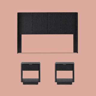 Brooklyn Bedroom Set - Headboard + Bed Side Table (Pair)