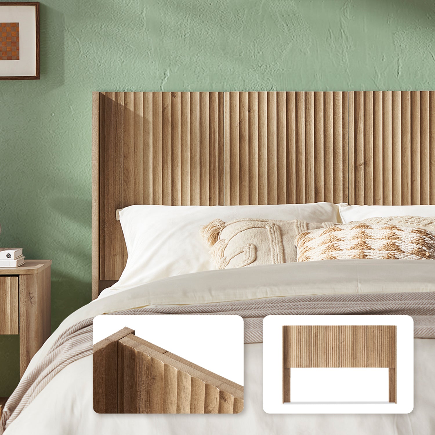 Brooklyn Headboard (Queen), Golden Oak – Mopio